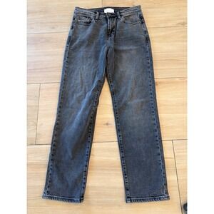 Habitual Lennox Straight Leg Jeans Faded Black High Rise Denim Size 4/27